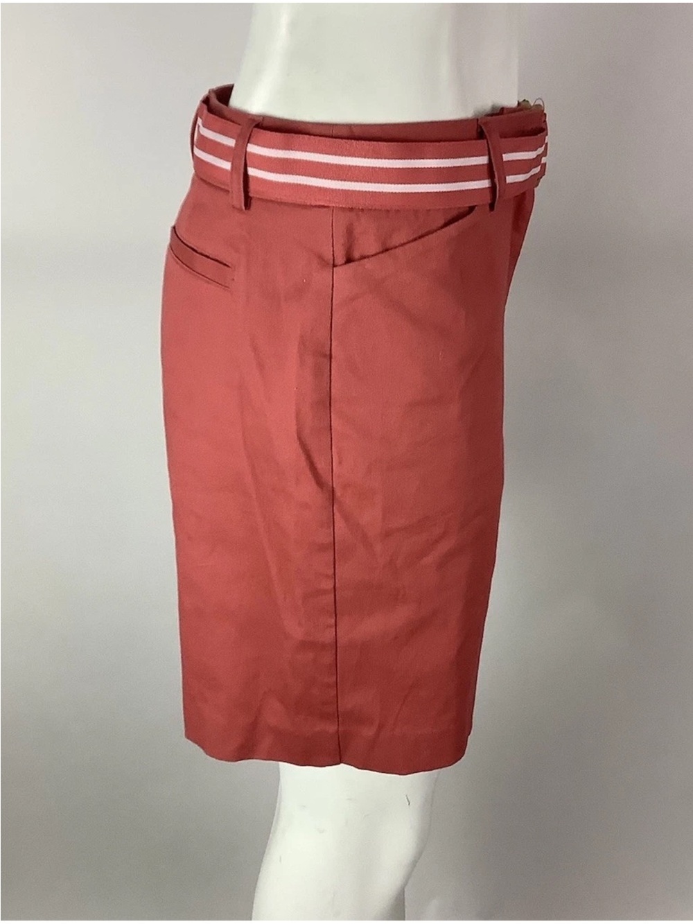 Charter Club Sz 6 Katherine Fit Golf Collection Belted Shorts Pink Cotton - Picture 2 of 5